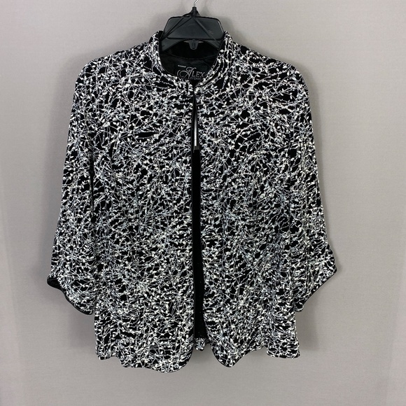 Alex Evenings Jacket/Camisole Floral Glitter Print 2 Piece Set Plus Size… - Picture 7 of 16